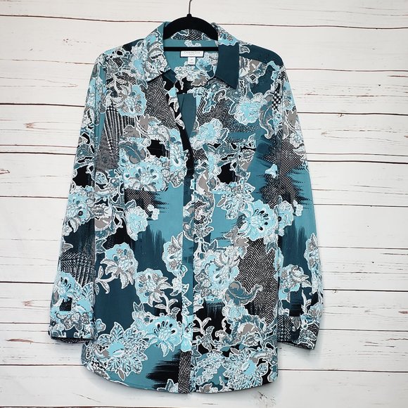 Charter Club Floral Button Down Shirt - Picture 9 of 11